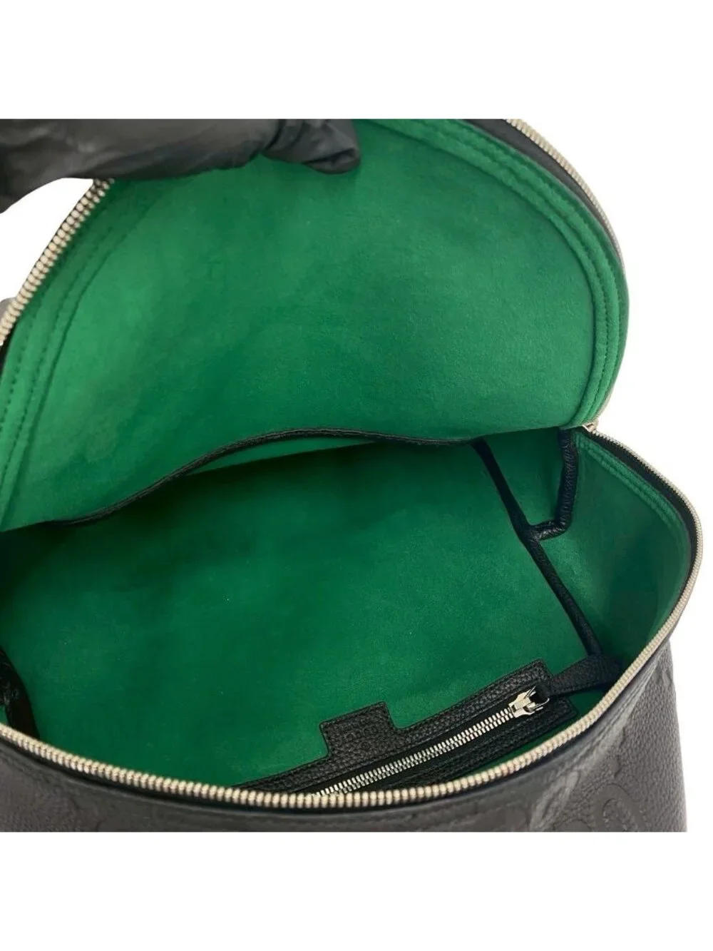 Gucci Jumbo GG Logo Leather Backpack Black